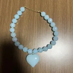ライトブルー ハート型ネックレス