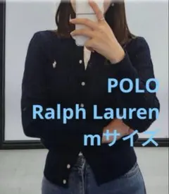 セールPoloポロラルフローレンケーブルカーディガン ニット セーター　ネイビー