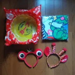 カープグッズ４点まとめて　風呂桶　ラウンド型タオル　カチューシャ　ファンクラブ