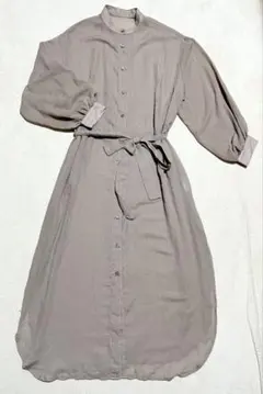 未使用品　シアー　シャツワンピース Lサイズ　モカ