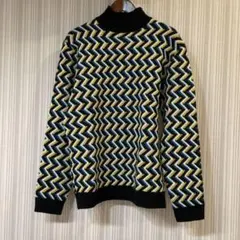 【即購入OK】ZARA ハイネック ニット 幾何学 サイズM