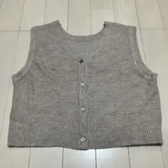 ニコアンド　グレー ノースリーブニットベスト