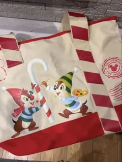 ディズニーストア　チップとデール　クリスマストートバッグ