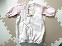 フリースロンパース　ウサギ柄