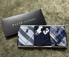 【新品・未使用】ポロラルフローレン　タオルハンカチ　ブルー　メンズ