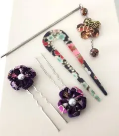 和装小物 かんざし・髪飾り 4点セット