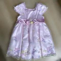ピンク 刺繍入り フォーマルドレス