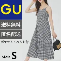 即日発送！【GU新品同様】ギンガムチェックキャミソールワンピースSサイズのサムネイル