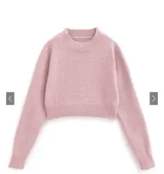 GRL モヘヤタッチショート丈ニットトップス