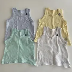 西松屋 ベビー肌着 80cm メッシュタンクトップ 4点セット 無地