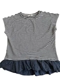 TAPPET(タペット) ボーダーフリルTシャツ 150のサムネイル