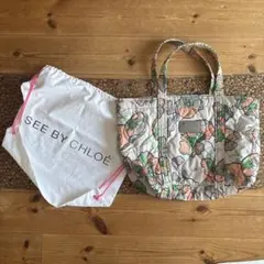 SEE BY CHLOE トートバッグ 花柄 キルティング 保存袋付き ♪