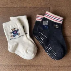 Ralph Lauren &Burberry ベビー靴下 2足セット