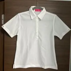 ゴルフウェア　白ポロシャツ　つるやゴルフ　AXEL