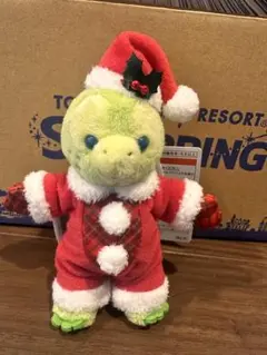 タグ付き 東京ディズニーシー クリスマス 2014 ダッフィー ぬいぐるみバッジ