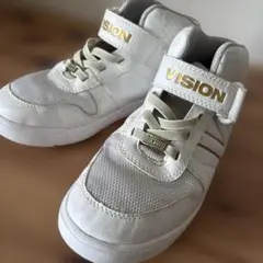 ☆VISION ホワイト ダンスシューズ　ハイカットスニーカー　22センチ