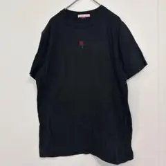 ダブルシー ティーシャツ バラ 刺繍 F 黒 綿 丸首 半袖 デート お出かけのサムネイル