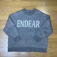 【美品】ラメ入り ロゴニット ENDEAR 大きいサイズ 4L ゆったり グレー