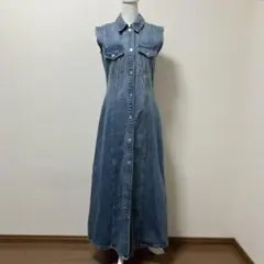 ザラ　ロングワンピース　デニムワンピース　デニム　春　夏　ロング　ワンピース