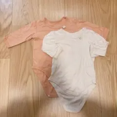 西松屋 長袖ボディスーツ 80 2枚セット