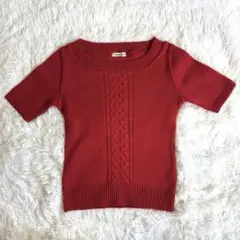 【スタイルコム】 ケーブルニット サマーニット レッド (M)のサムネイル