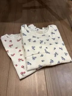 長袖　カットソー 130 ベリー柄　2枚セット