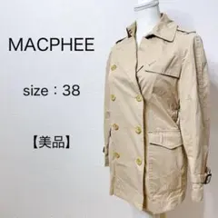 【美品】MACPHEE マカフィー トレンチコート ダブルブレスト 羽織り 38のサムネイル