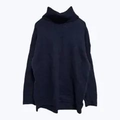 ジーユー ネイビー タートルネック 長袖 ニット セーター トップス