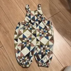 softcheese しまむら　パッチワークプリントサロペット80センチ