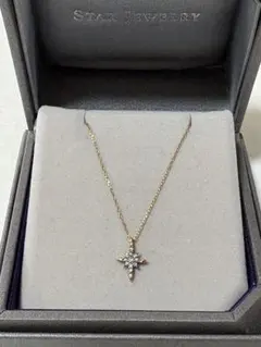 STAR JEWELRY ブルーダイヤクロッシングスターネックレス　k18のサムネイル