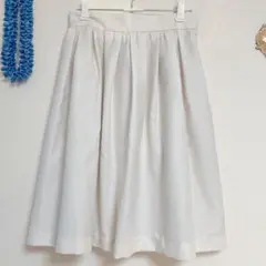 【処分価格】テチチ 膝丈 フレアスカート ホワイト 白