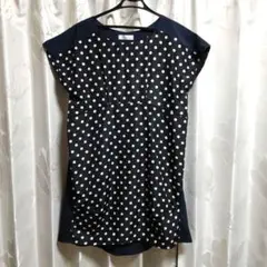 ドット柄　半袖　チュニック