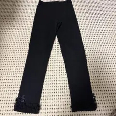 パンパンチュチュ　黒いフリル付きレギンス 130