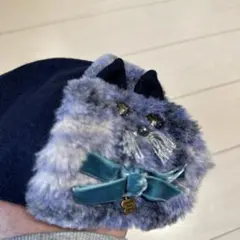 ANNA SUI MINI アナスイ　ベレー帽　 猫デザイン ファーベレー帽のサムネイル