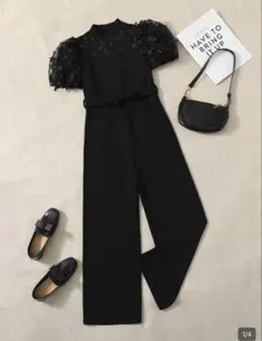 ブラック ジャンプスーツ 12y-13y