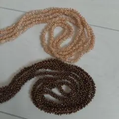 ビーズトリム 約2m✕2本 ゴールド＆ブラウン