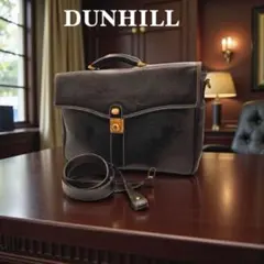 【美品】ダンヒル ダレスバッグ ビジネスバッグ レザー ゴールド金具 黒