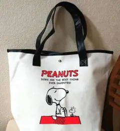 PEANUTS スヌーピー トートバッグ 白 40×30センチ