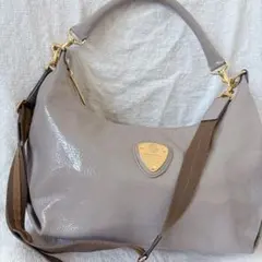 美品 ATAO アタオ 2WAY レザー バッグ グレージュ