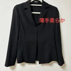 TRANS WORK 夏用　ジャケット　テーラードジャケット 黒 ブラック　薄手のサムネイル