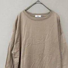 コエ　五分袖チュニックTシャツ(M〜L)ブラウン無地　サイドスリット　ゆったりのサムネイル
