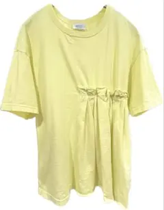 caph カーフ 18USA 天竺 プリーツドッキングTシャツ ネオンイエローのサムネイル