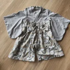 袴ロンパース グレー