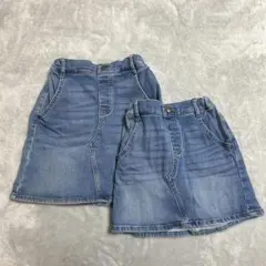GU デニムスカート 姉妹お揃い 110センチ・140センチ
