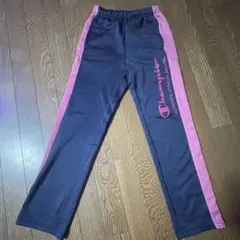 Champion ロゴ入りロングパンツ ネイビー/ピンク　150cm
