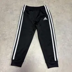 【100相当】アディダス キッズ ジャージ パンツ 黒白 3本ライン 古着