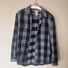 L.L.Bean ブラックグレー チェックネルシャツ L
