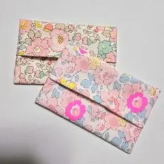 Liberty生地のキッズサイズポケットティッシュケース2個 ☆ハンドメイド