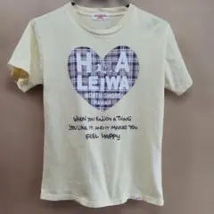 レディース★HALEIWA 半袖Ｔシャツ イエロー ハート柄 フリーサイズのサムネイル