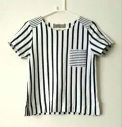 ユナイテッド・アローズ 半袖Tシャツ　ストライプ×ボーダー